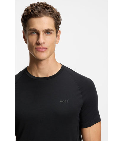 Boss Logo Detail T Shirt In A Slim Fit Black