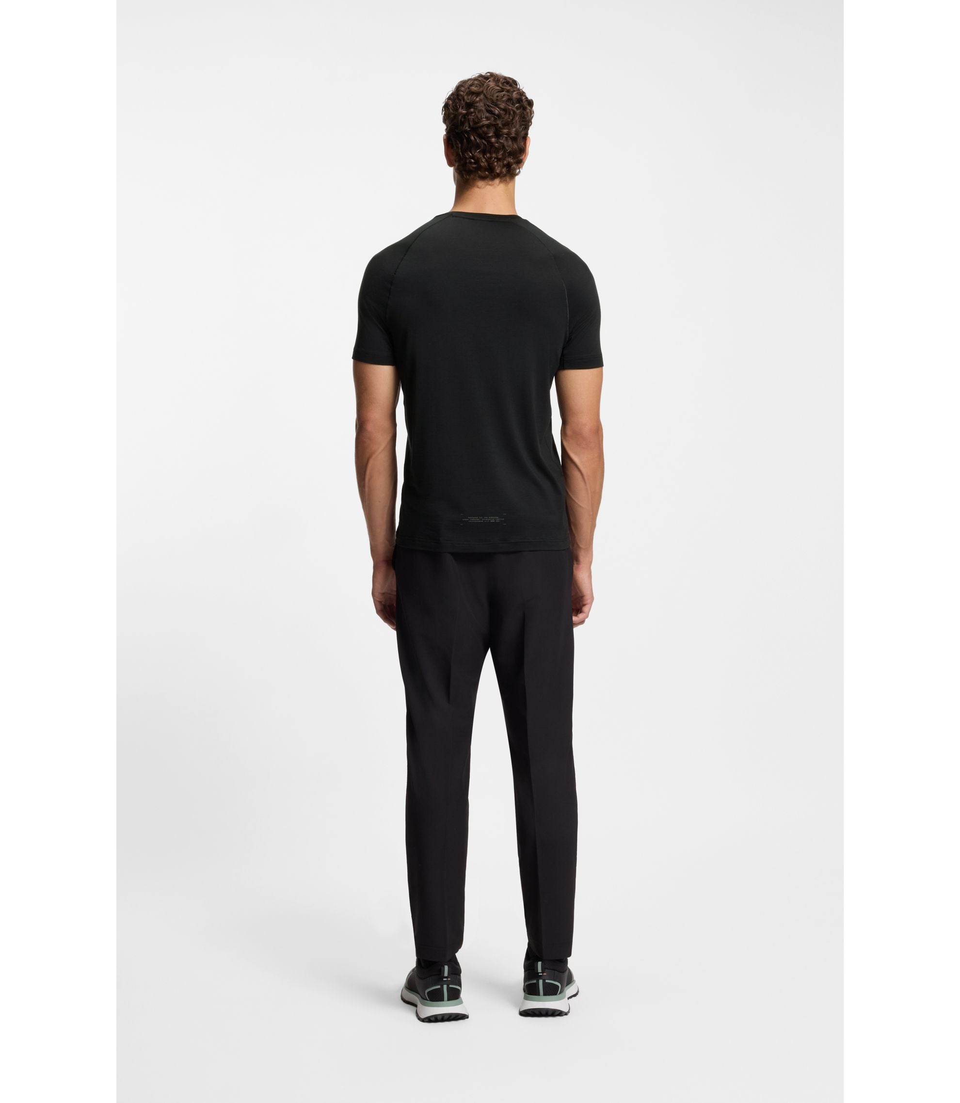 Boss Logo Detail T Shirt In A Slim Fit Black