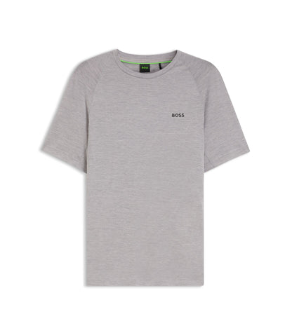 Boss Logo Detail T Shirt In A Slim Fit Light Grey