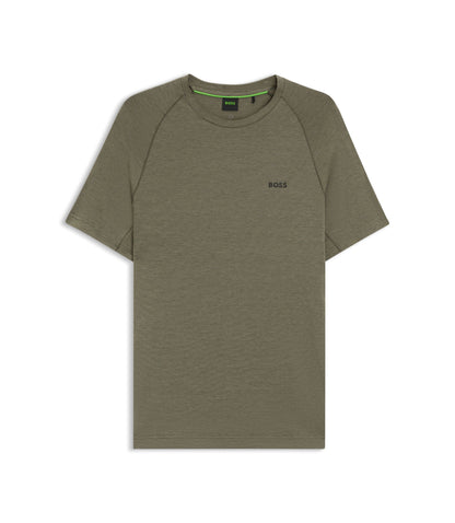 Boss Logo Detail T Shirt In A Slim Fit Khaki