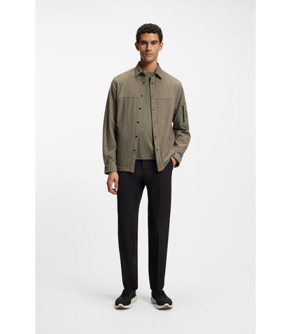Boss Logo Detail T Shirt In A Slim Fit Khaki