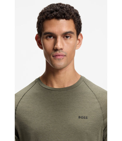 Boss Logo Detail T Shirt In A Slim Fit Khaki