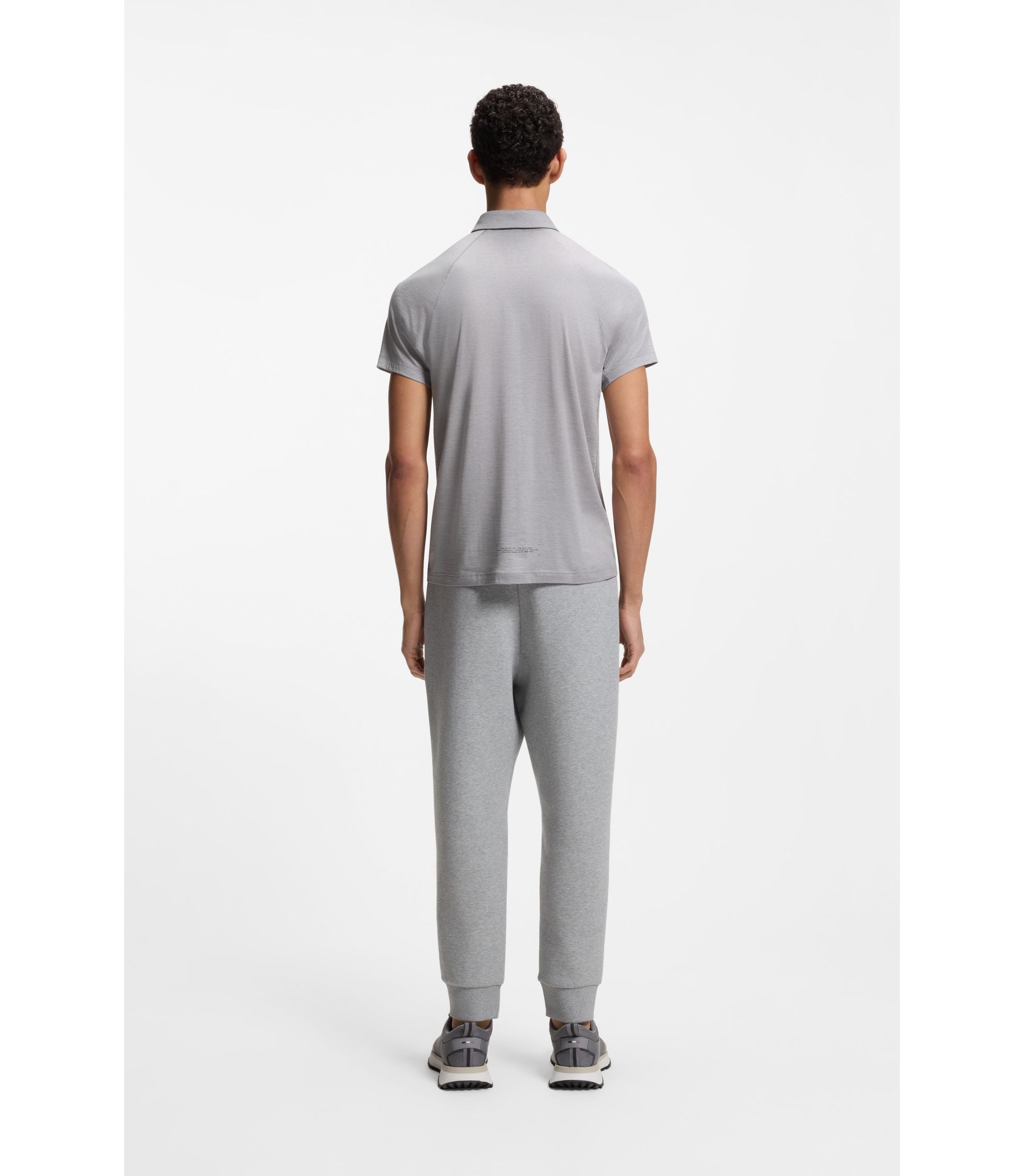 Boss Slim Fit Polo Shirt With Temperature Regulating Performance Light Grey