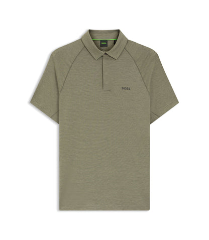 Boss Slim Fit Polo Shirt With Temperature Regulating Performance Khaki