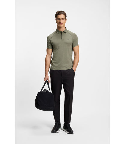 Boss Slim Fit Polo Shirt With Temperature Regulating Performance Khaki