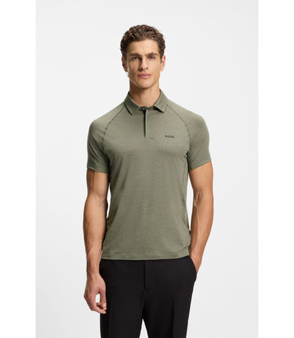 Boss Slim Fit Polo Shirt With Temperature Regulating Performance Khaki