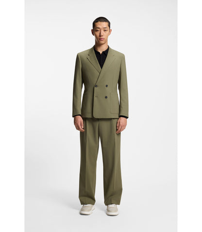 Hugo Modern Fit Trousers In Stretch Ripstop Light Green