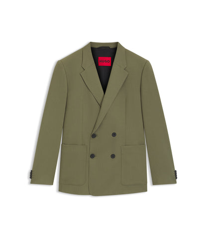 Hugo Slim Fit Jacket In Stretch Ripstop Light Green