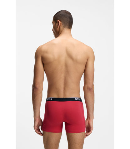 Boss Three Pack Of Logo Waistband Boxer Briefs Light Blue