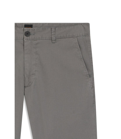 Boss Slim Fit Chinos In Printed Stretch Cotton Twill Silver