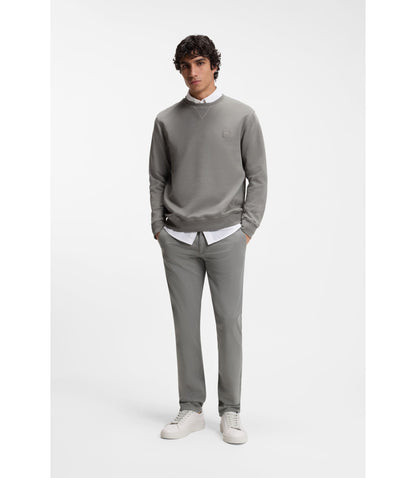Boss Slim Fit Chinos In Printed Stretch Cotton Twill Silver