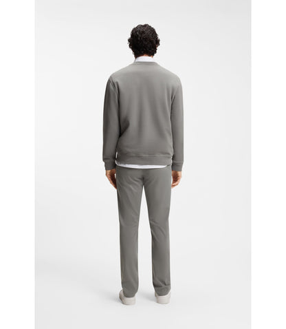 Boss Slim Fit Chinos In Printed Stretch Cotton Twill Silver