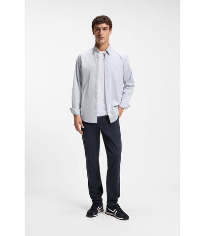 Boss Slim Fit Chinos In Printed Stretch Cotton Twill Light Blue