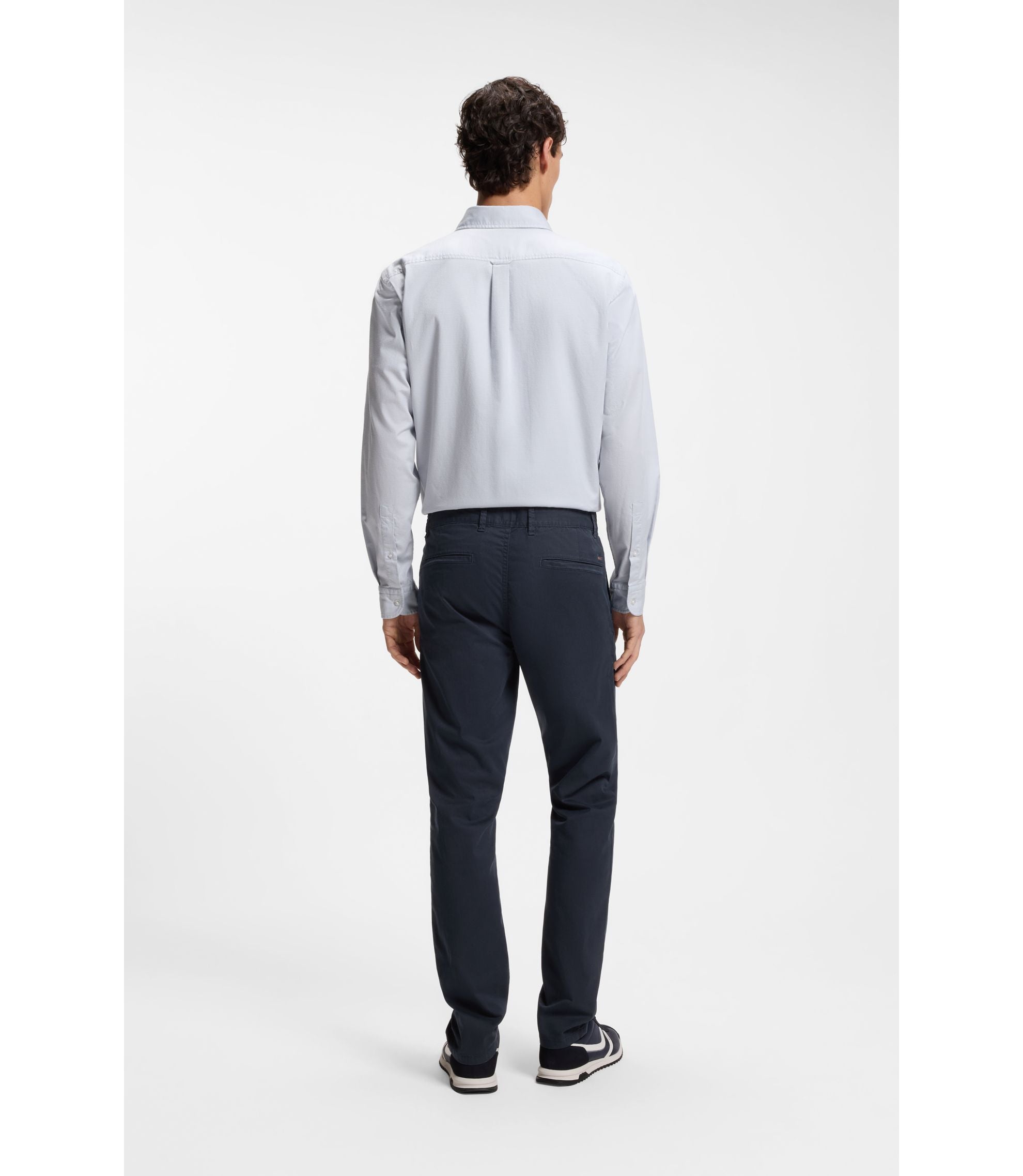 Boss Slim Fit Chinos In Printed Stretch Cotton Twill Light Blue