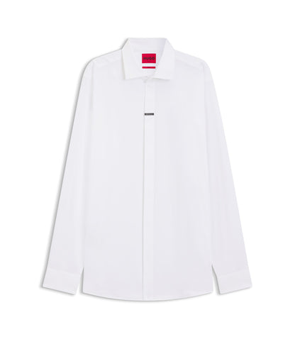 Hugo Modern Fit Shirt In Stretch Cotton White