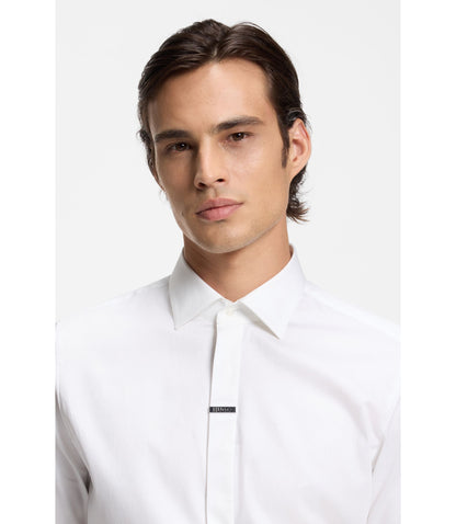 Hugo Modern Fit Shirt In Stretch Cotton White