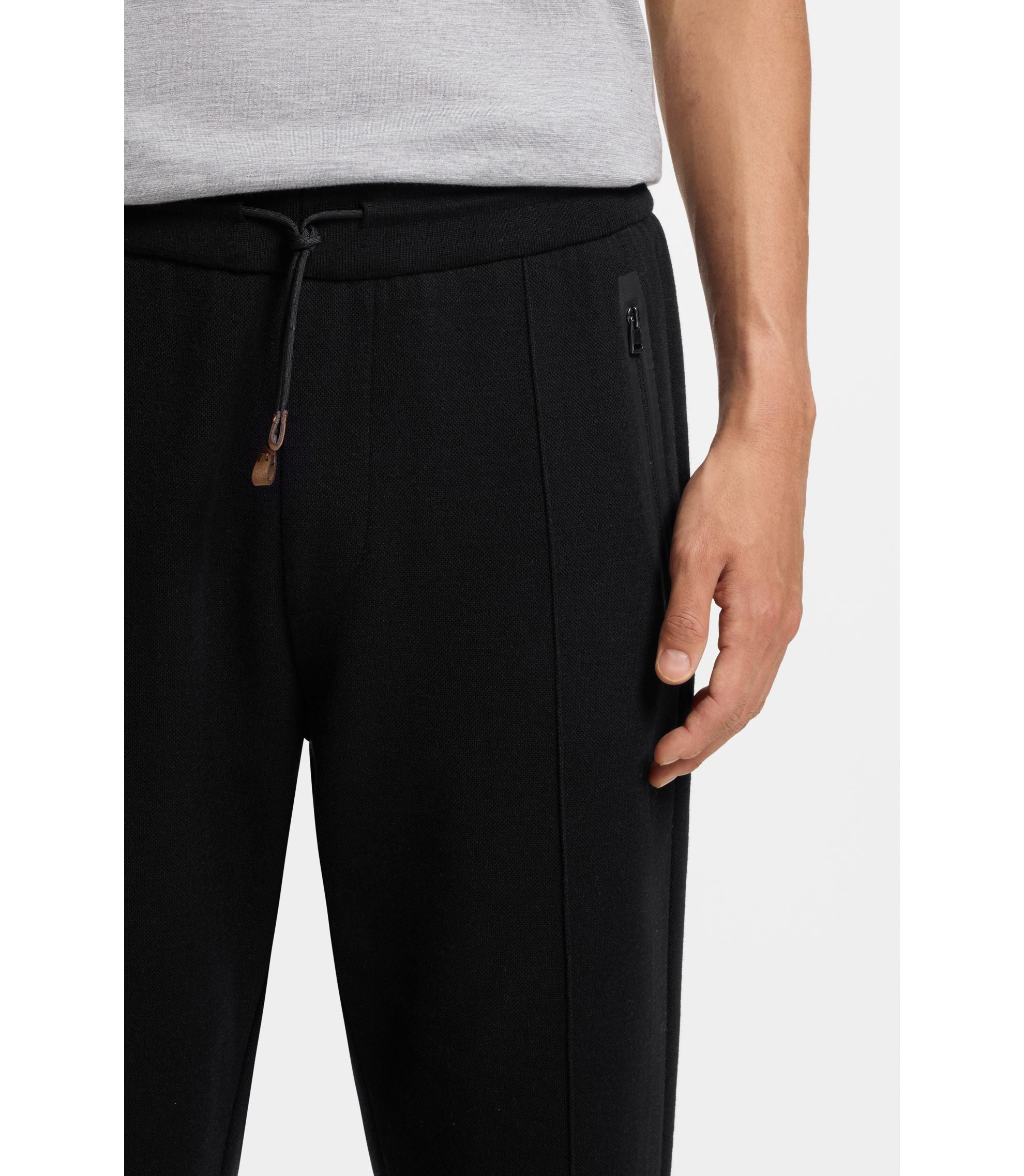 Boss Cotton Blend Tracksuit Bottoms In A Regular Fit Black