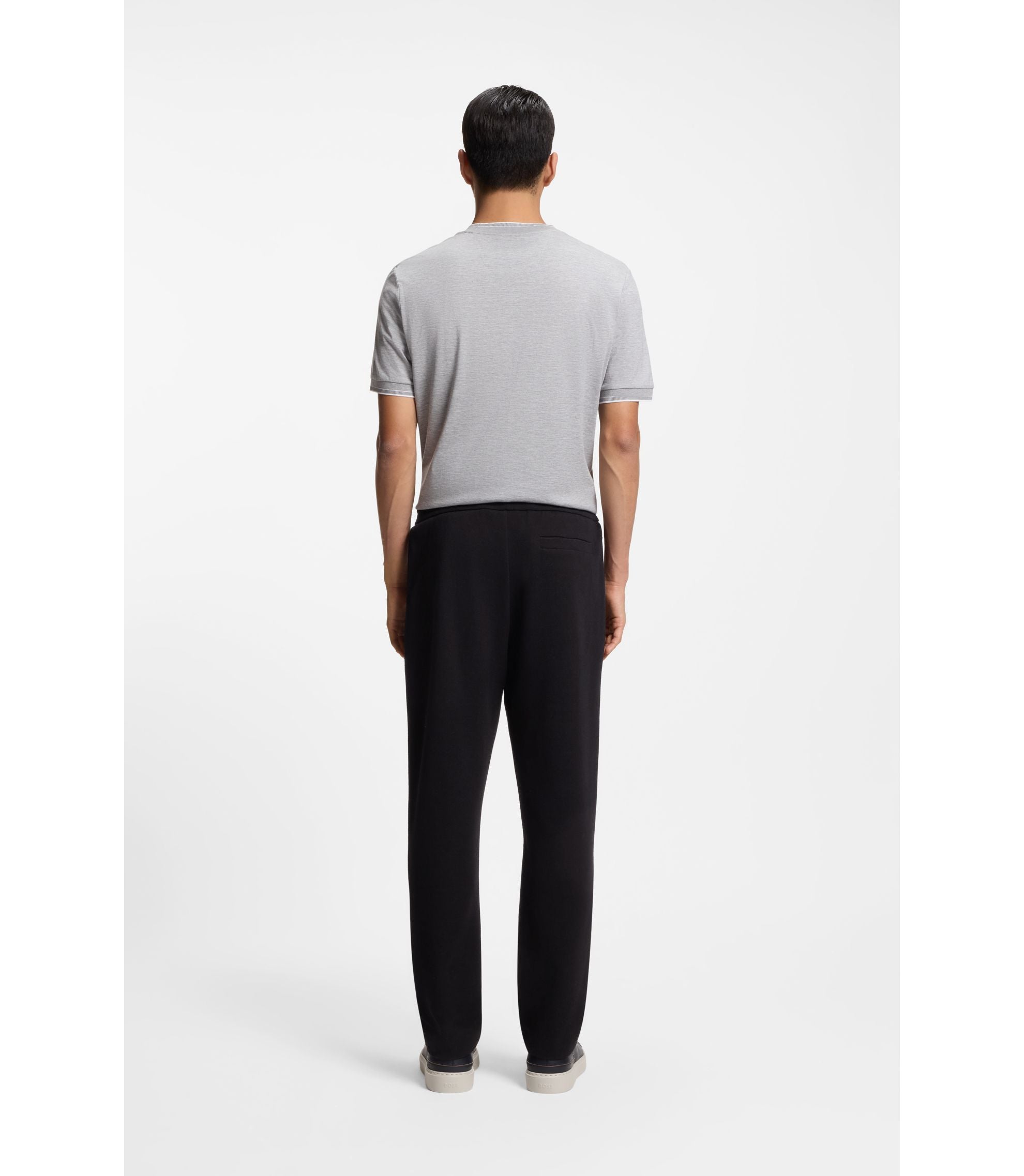 Boss Cotton Blend Tracksuit Bottoms In A Regular Fit Black