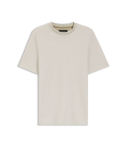 Boss Cotton Silk T Shirt With Rich Structure Khaki
