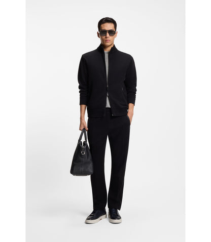 Boss Collar Tipping T Shirt In Cotton And Silk Silver