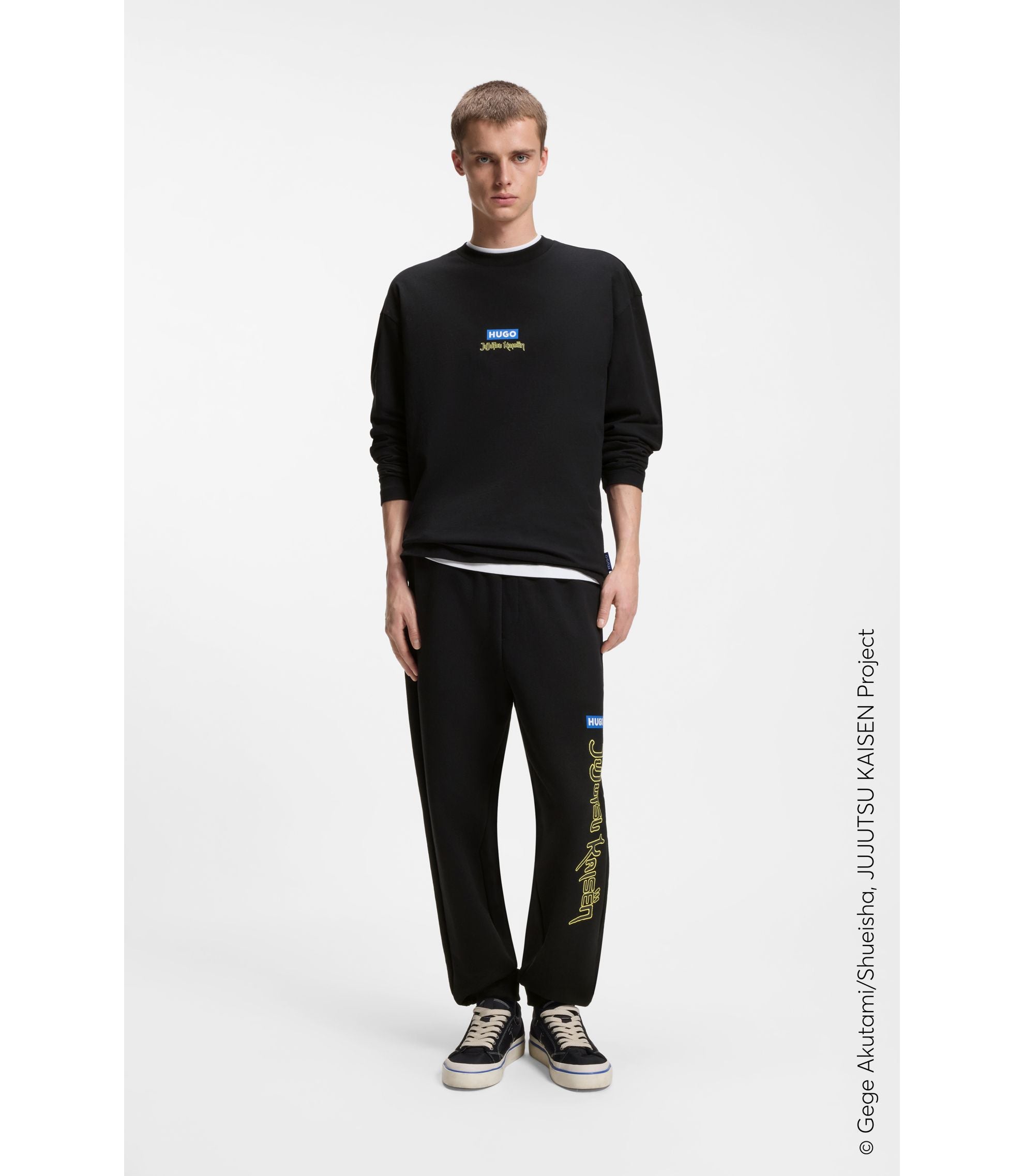 Hugo X Jujutsu Kaisen Tracksuit Bottoms In Cotton Terry Black