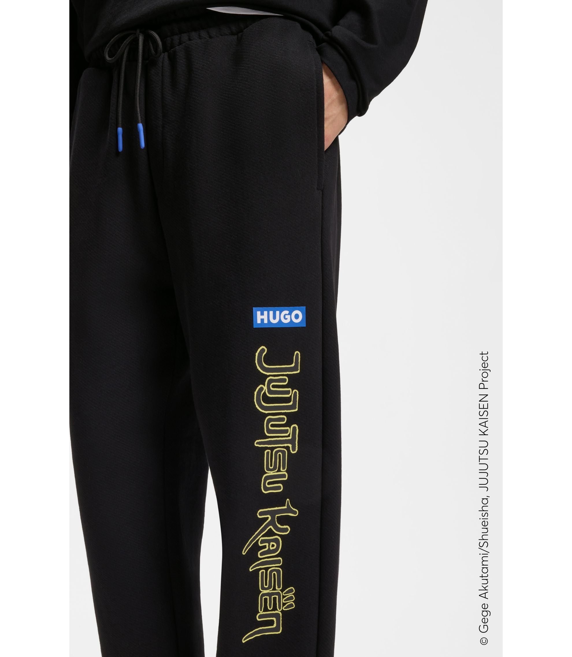 Hugo X Jujutsu Kaisen Tracksuit Bottoms In Cotton Terry Black