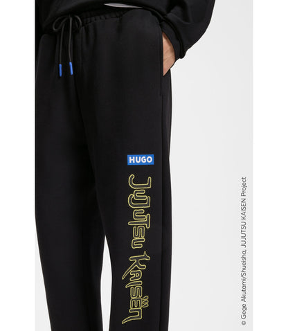 Hugo X Jujutsu Kaisen Tracksuit Bottoms In Cotton Terry Black