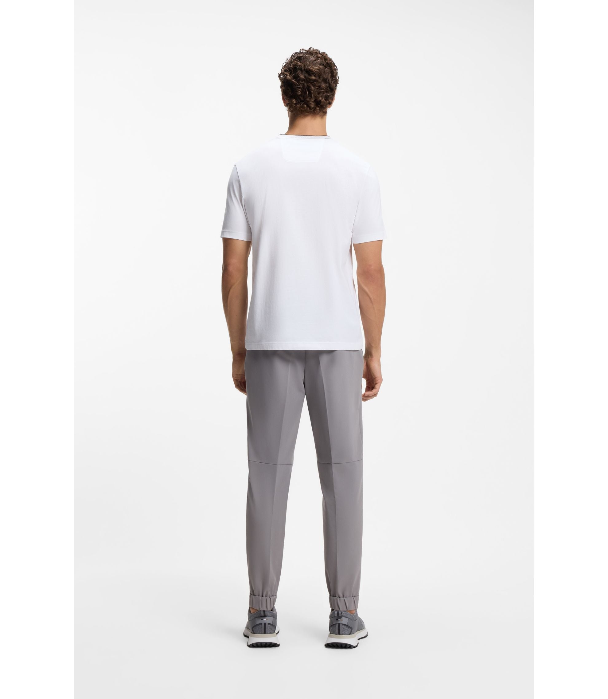 Boss Cotton T Shirt With Logo Crew Neck White