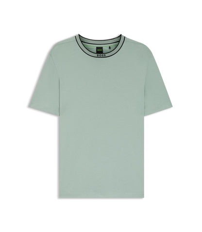 Boss Cotton T Shirt With Logo Crew Neck Light Green