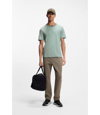 Boss Cotton T Shirt With Logo Crew Neck Light Green