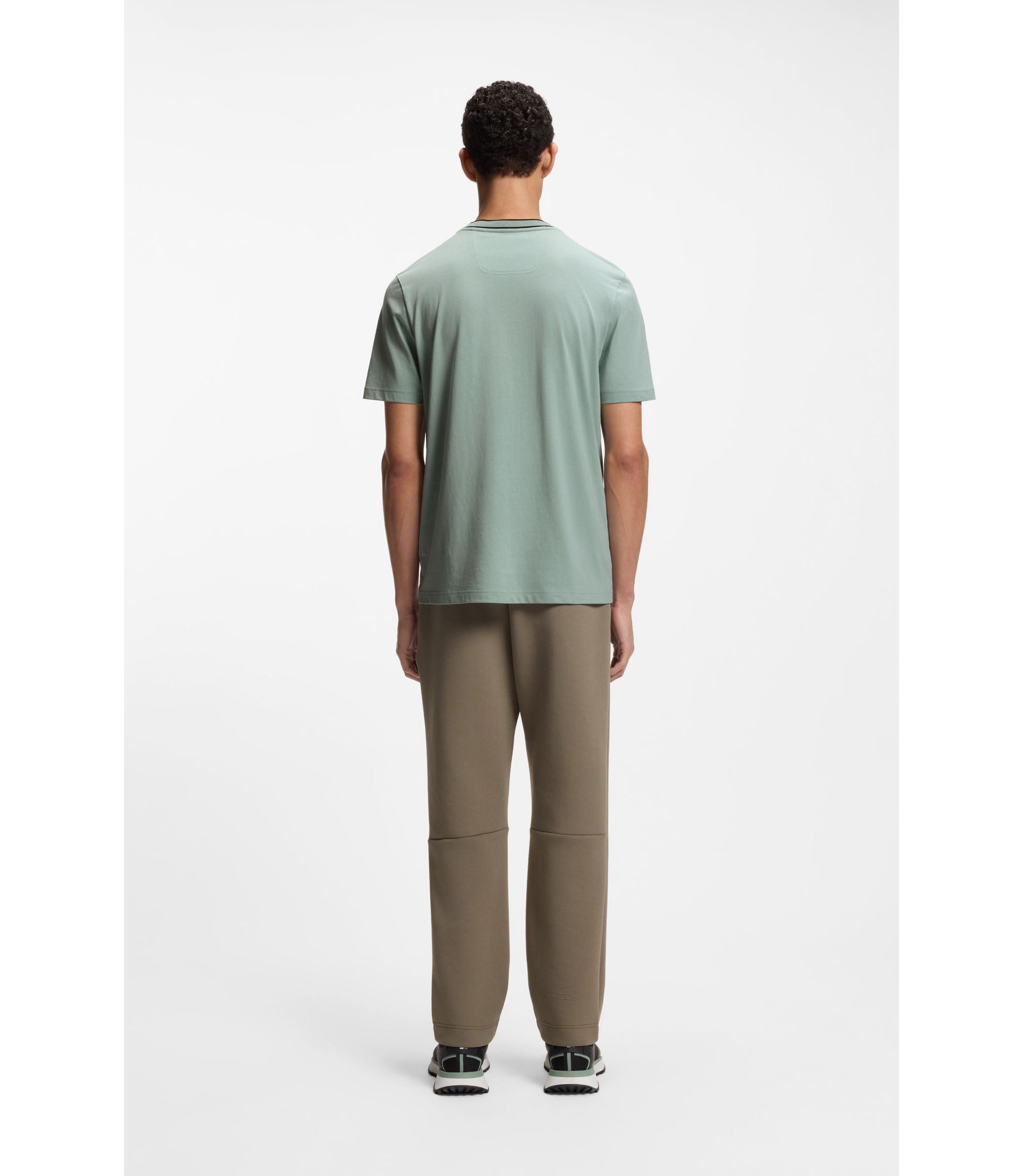 Boss Cotton T Shirt With Logo Crew Neck Light Green