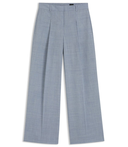 Boss Regular Fit Trousers In Virgin Wool Light Blue Women's