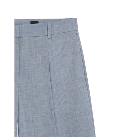 Boss Regular Fit Trousers In Virgin Wool Light Blue Women's