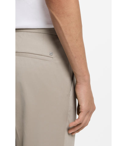 Boss Washable Slim Fit Trousers In Stretch Cotton Khaki