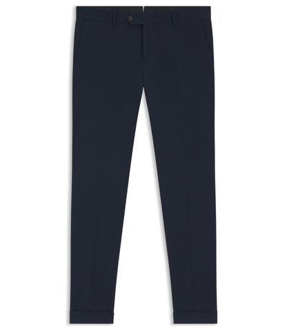 Boss Washable Slim Fit Trousers In Stretch Cotton Dark Blue