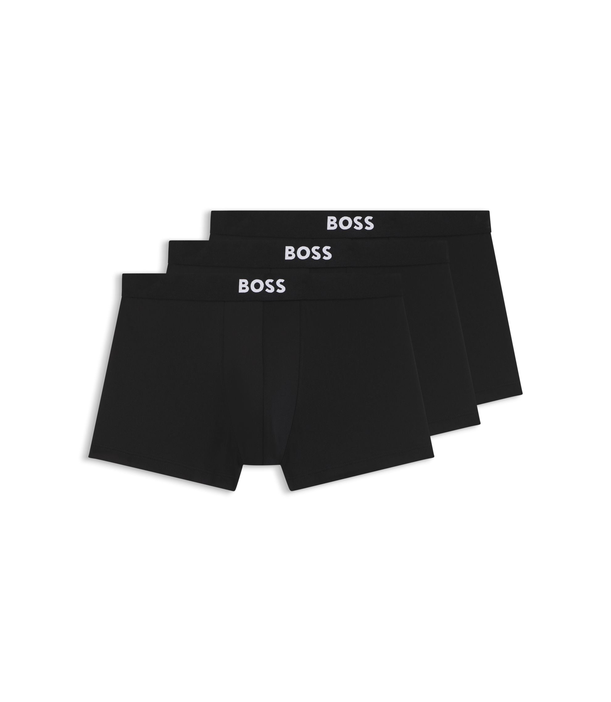 Boss Three Pack Of Stretch Microfibre Trunks Black
