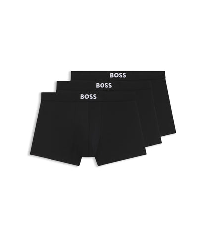 Boss Three Pack Of Stretch Microfibre Trunks Black