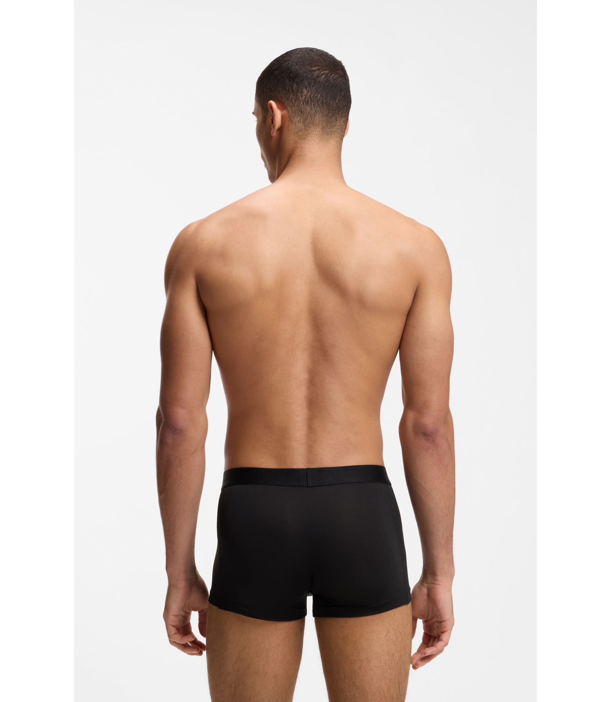 Boss Three Pack Of Stretch Microfibre Trunks Black