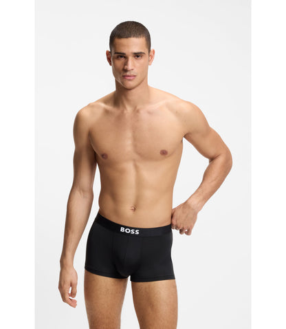 Boss Three Pack Of Stretch Microfibre Trunks Patterned