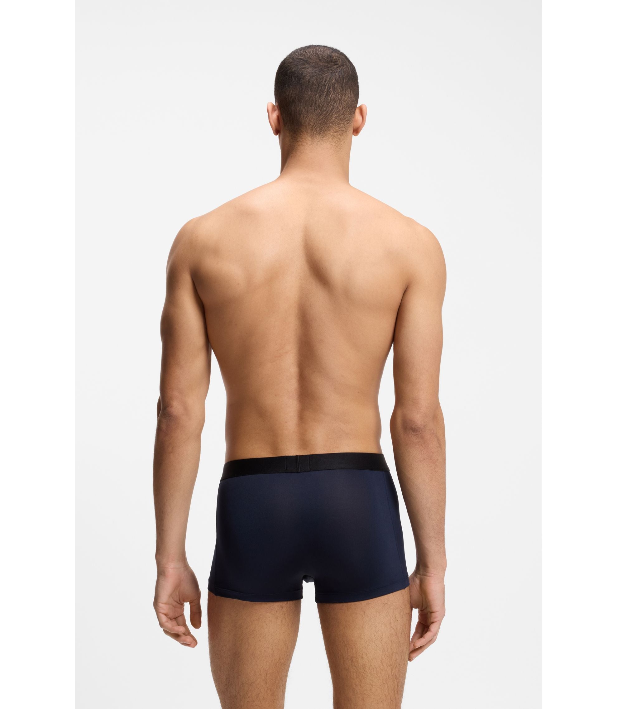 Boss Three Pack Of Stretch Microfibre Trunks Patterned