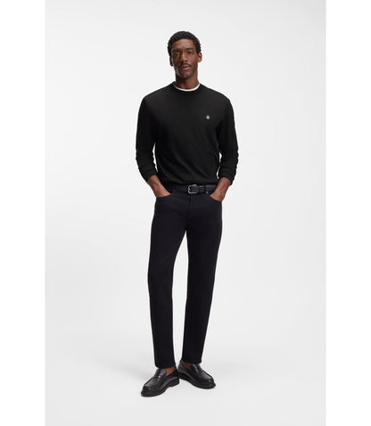 Boss Mercerised Cotton T Shirt With Double B Monogram Black