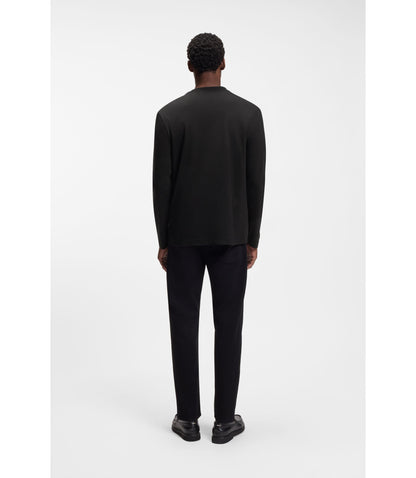 Boss Mercerised Cotton T Shirt With Double B Monogram Black