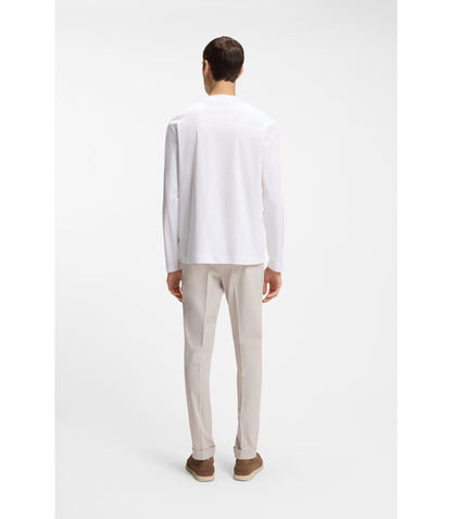 Boss Mercerised Cotton T Shirt With Double B Monogram White