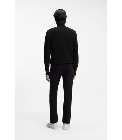 Boss Quarter Zip Sweater In Cotton Black