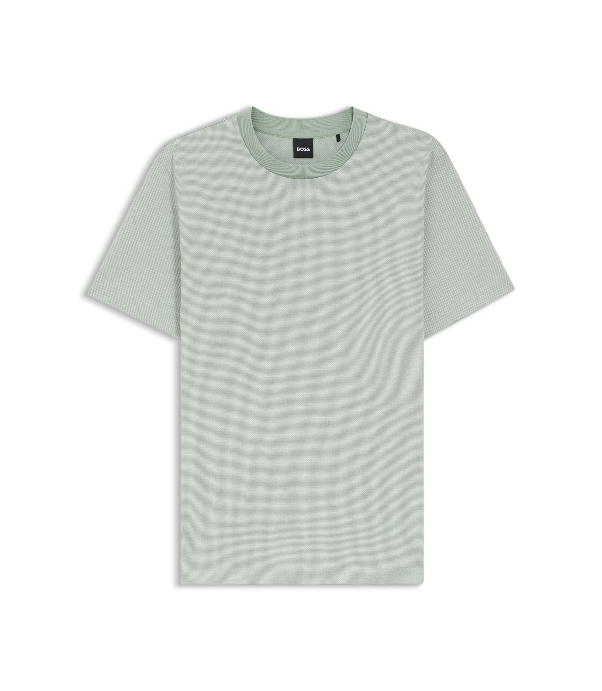 Boss Bubble Structure T Shirt In Cotton Light Green
