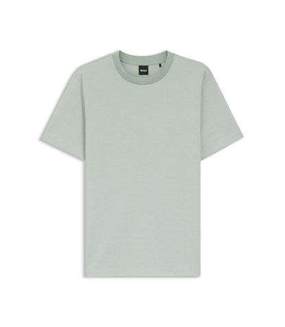 Boss Bubble Structure T Shirt In Cotton Light Green