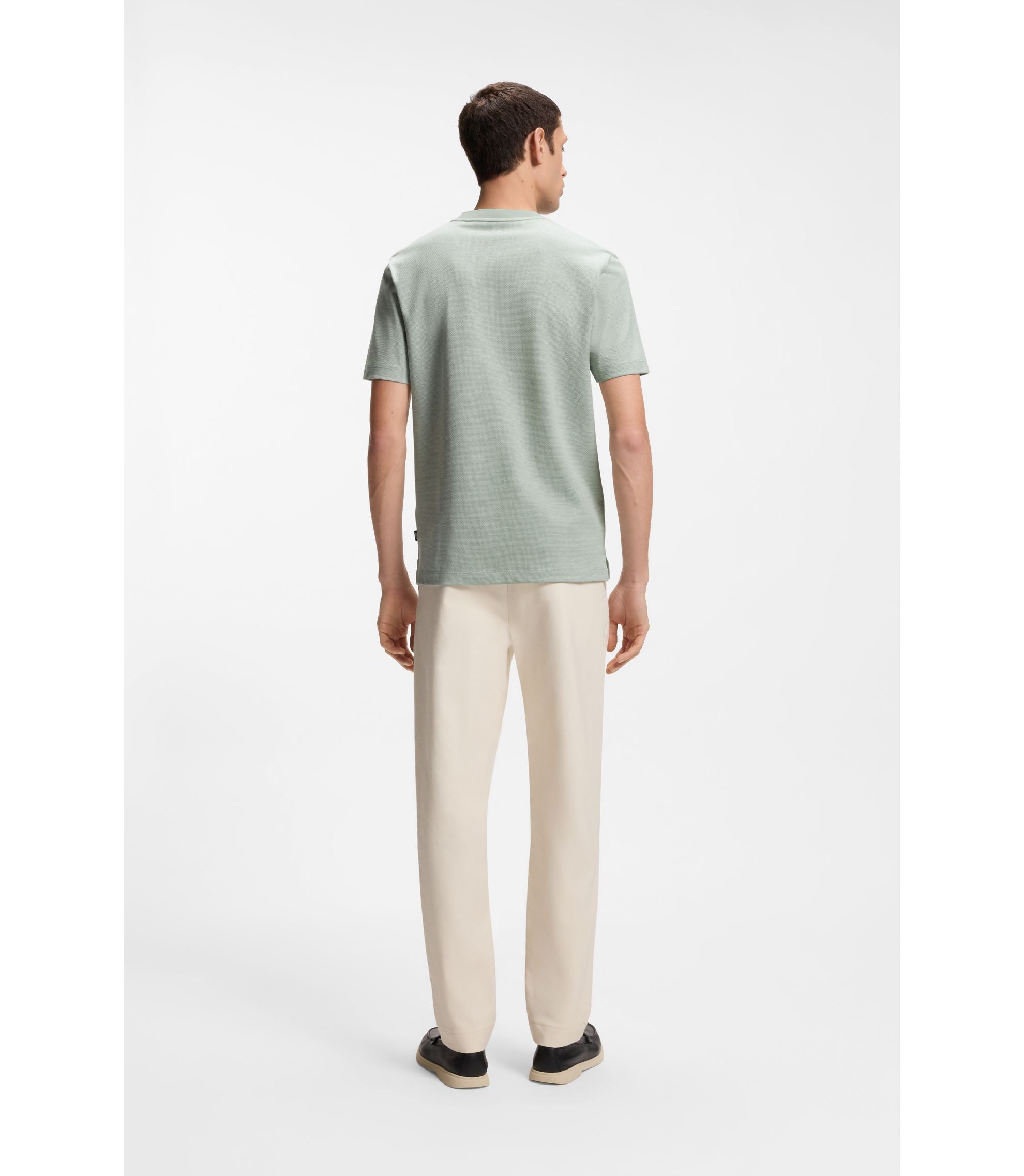 Boss Bubble Structure T Shirt In Cotton Light Green