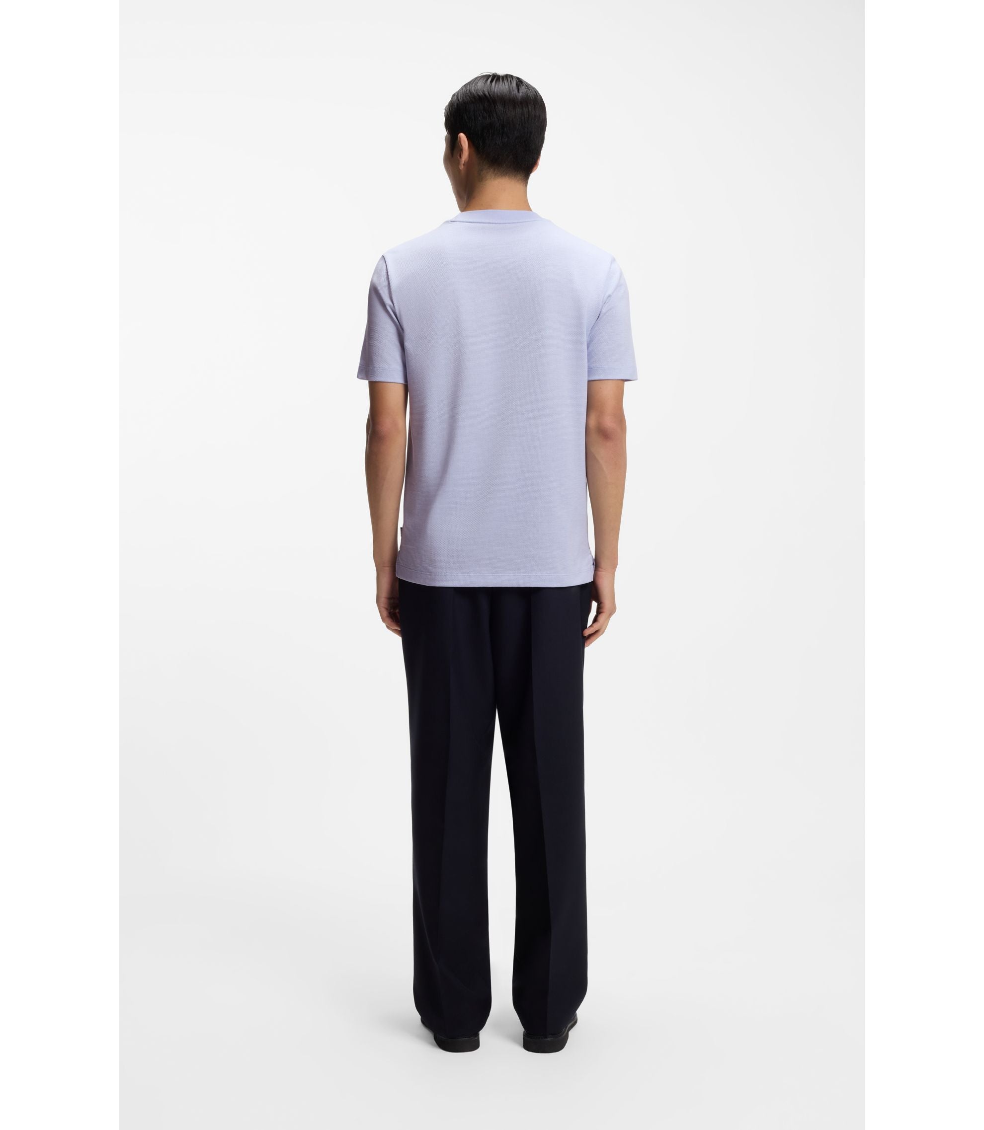 Boss Bubble Structure T Shirt In Cotton Light Purple