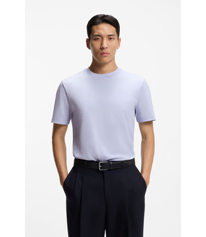 Boss Bubble Structure T Shirt In Cotton Light Purple