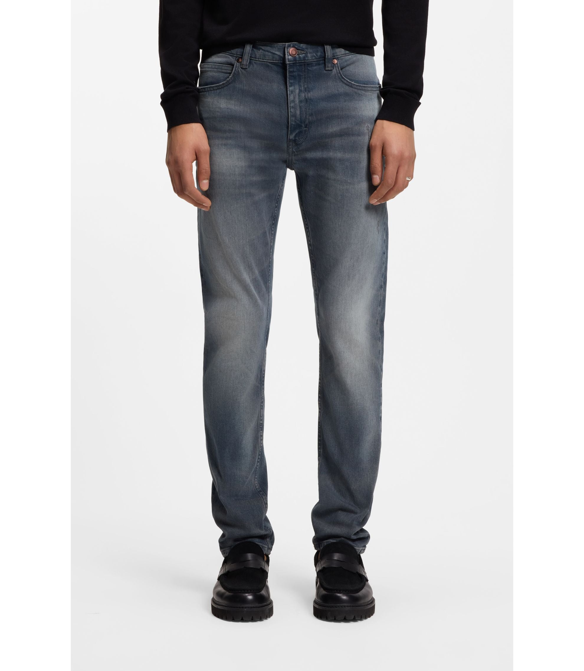 Hugo Ash Blue Extra Slim Fit Jeans In Stretch Denim Blue